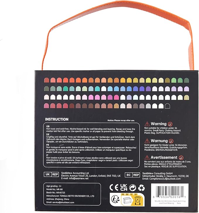 Shuttle Art 89 Colors Alcohol Markers, 88 Colors Dual Tip Art Marker Set Plus 1 Colorless Blender with Marker Case Perfect for Illustration Students Adult Coloring Sketching