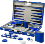Backgammon Sets for Adults – 15-Inch PU Leather Board Game – Classic 2-Player Travel Backgammon Set with 32 Playing Pieces, Dice, and Cups