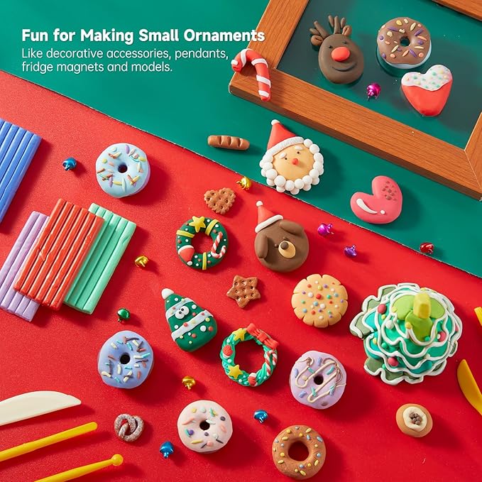 Shuttle Art Polymer Clay Kit, 57 Colors, Soft Oven Clay Kit, 19 Carving Tools and 10 Kinds of Accessories, Non-Stick, Non-Toxic, Ideal Gift for Kids