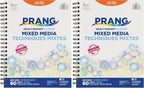 Prang Art Street Mixed Media Journal, 11" x 8-1/2", 60 Sheets, Multicolour (Pack of 2)