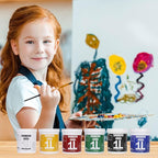 SNOWSUN Acrylic Paint Set, 6 Colors (1L/42.4 fl oz Each) Large Bulk Acrylic Paints, Gloss Non-Toxic Heavy Body Paints - Thick Art Paints for Multi-Surface Canvas Wood Ceramic Fabric Wall- Ideal for Artists & Beginners