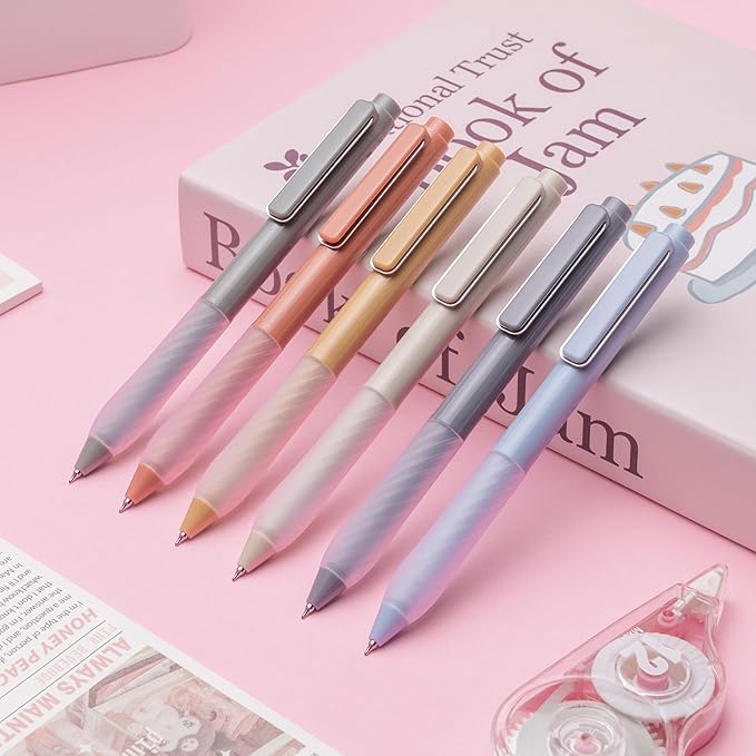 Gel Pens 0.5mm Point Pen Black Ink Smooth Writing Retractable Pen for Office,School Supplies,12-Count (Silver clip)