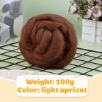 3.53oz Wool Roving Yarn, Wool Felting Supplies, Pure Wools, Chunky Yarn, Spinning Wool Roving for Needle Felting Wet Felting DIY Hand Spinning (Dark Coffee)