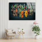 My Photostation.com 35.5Wx30H'' Spoon Spices Glass Wall ArtTempered Glass Printing Wall Decor Large Wall Art Wall Hangings