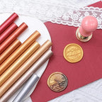 Champagne Gold Wax Seal Sticks, 30pcs Sealing Wax Sticks, HOSEALING Glue Gun Wax Seal Sticks for Wax Seal Stamp, Premium Sealing Wax for Wedding Invitations, Letter, Envelope (Mini Size)