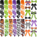 12 Rolls Halloween Wired Edge Ribbon for Wreaths 2 Inch x 60 Yards Bat Spider Web Pumpkin Print Grosgrain Ribbon Ghost Witch Hat Crafts for Halloween Party Decorative Supplies, 12 Styles
