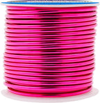 Mandala Crafts 12 Gauge Anodized Aluminum Craft Wire for Jewelry Making - 60 FT Colored Flexible Hot Pink Wire - Bendable for Bonsai Armature Crafting Sculpting