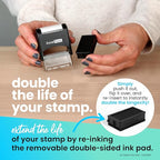 ExcelMark Custom Stamp – Clear & Crisp Impressions – Personalized Self-Inking Rubber Stamp – Use for Address Stamp and More (Small)