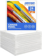FIXSMITH Painting Canvas Panel Boards -Art Canvas,24 Pack Small Square Canvases,Primed Canvas Panels,100% Cotton,Acid Free,Artist Canvas Board for Hobby Painters,Students & Kids (White, 6"x6")
