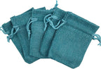 Palmhomee Pack Of 25 Burlap Gift Bags with Drawstring Linen Jewelry Pouches Wedding Hessian Jute Bags for Birthday and Treat Pouches Party Wedding Favors Gift (3.6x4.8 Inch, Peacock Blue)