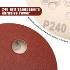 240 Grit 5 Inch Sanding Discs Hook and Loop Sandpaper, 150 PCS 8 Hole Adhesive Fine Sand Paper for Random Orbital Sander