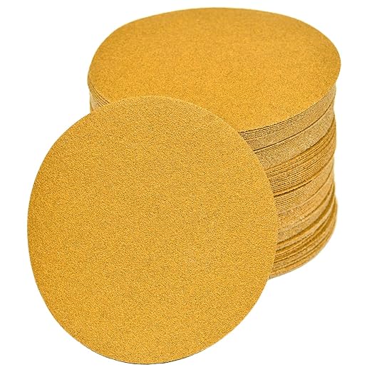 6-Inch No-Hole Hook and Loop Sanding Discs 80-Grit, Random Orbital Sandpaper for Automotive and Woodworking, 100-Pack