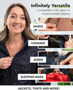 ZlideOn Zipper Pull Replacement - 5pcs, Black, Narrow - Instant Zipper Replacement Slider Multipack