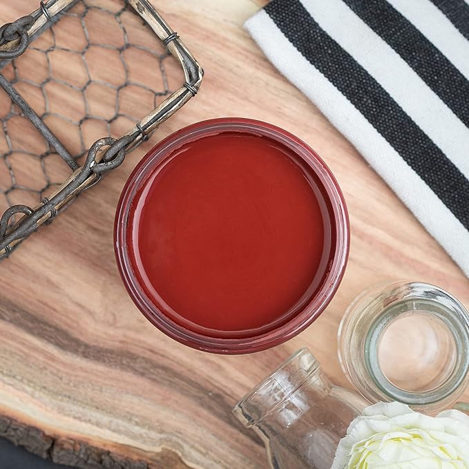 Dixie Belle Paint Company Chalk Finish Furniture Paint - Rustic Red (4oz) - Matte Brick Red Chic Chalk Mineral DIY Furniture Paint