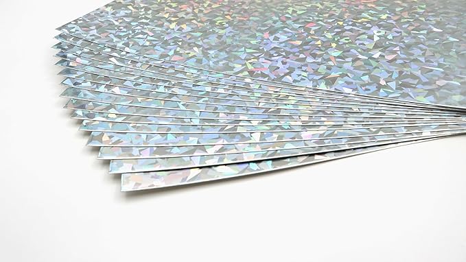 TGXRZX Metallic Cardstock Paper,holographic cardstock,Size 8 "x 11" (250gsm),15PCS,Mirror Finish Gold Foil Board for Crafting,Invitations,and Decorations,Die Cut and Plotter,Card Making(Broken glass)