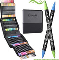 80 Colors Acrylic Paint Markers, Waterproof Dual Tip Acrylic Paint Pens with Brush and Fine Tip, Markers Set for Paper, Rock, Wood, Canvas, Glass, Ceramic and DIY Crafts Making Art Supplies