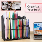 Umriox Small Zipper Pouch, 9.5x7.1 in (Black, 12 Packs), Mesh Bags with Zipper for Office Supplies Travel Accessories