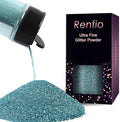 Renfio Ultra Fine Glitter Powder Metallic Resin Glitter 2.11 Oz (60g) PET Flakes Crafts Sequins 1/128" 0.008" 0.2mm Epoxy Chips Flakes for Tumblers Slime Decoration - Azure