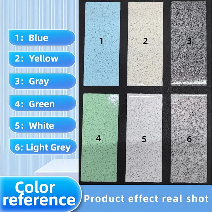 Epoxy Colored Sand Floor Paint, Epoxy Floor Paint High Gloss Marble Effect Coating for Indoor and Outdoor, Wear-resistant and non-slip Self-leveling Coating Gray 35OZ(1KG)
