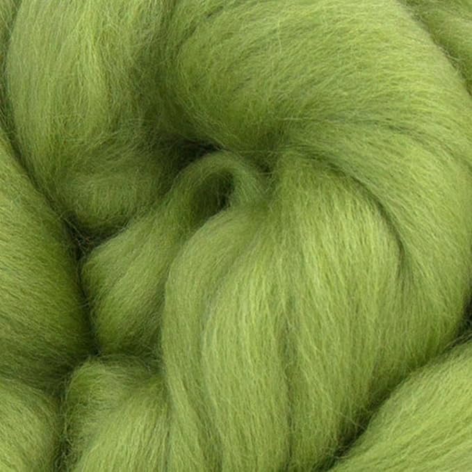Revolution Fibers Merino Wool Combed Top | 1 lb Premium Wool Roving | 22 Micron, Best Merino Wool for Spinning, Tapestry, Needle Felting, Big Yarn Roving and Wall Hangings (Sage Green)