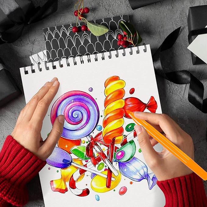 OSIMIG 5 Pack Sketch Book 8.5" x 11" Set, Top Spiral Bound Sketch Pad 150 Sheet Total (68lb/100gsm), Drawing Paper Pad, Sketch Book for Kids, Artist, Adult Art Supplies