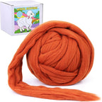 QMNNMA 14.1oz Wool Roving Yarn, Fiber Roving Wool Top, Chunky Yarn, Handmade Carded Core Wool for Felting, Wet Felting DIY Hand Spinning