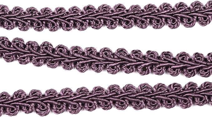 BEL AVENIR Braid Trim 1/2 inch 13.6 Yards French Gimp Basic Sewing Polyester DIY Crafts Costume Home Decorative (Dark Purple)