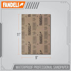 Fandeli | Waterproof Sandpaper | 1000 Grit | 25 Sheets 9'' x 11'' | For Car Polishing, Wood Furniture Sanding and Metal Sanding | Water Resistant