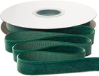 Ribbli Polyester Forest Green Velvet Ribbon,5/8 Inches Continuous10-Yard Spool,Christmas Ribbon for Gift Wrapping,Floral Bouquets, Home Decor