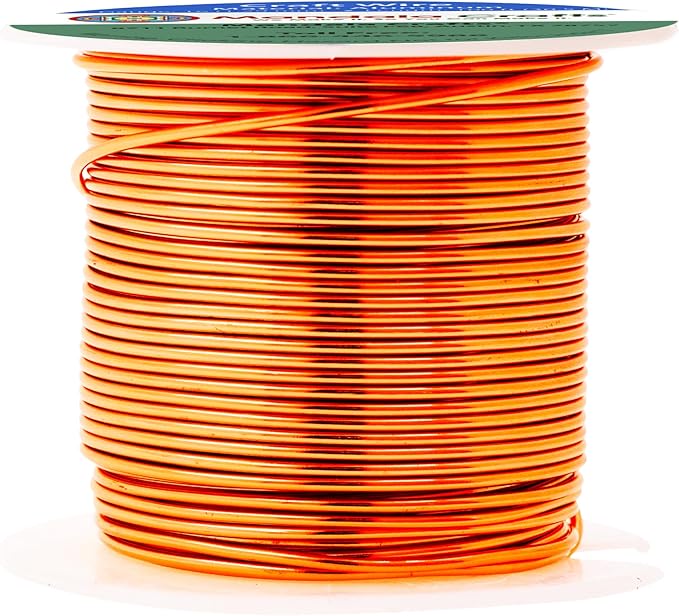 Mandala Crafts 16 Gauge Anodized Aluminum Craft Wire for Jewelry Making - 100 FT Colored Flexible Orange Wire - Bendable for Bonsai Armature Crafting Sculpting