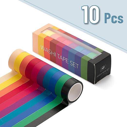 Mr. Pen Washi Tape Set, 10 Pack - Decorative Washi Tapes for Journaling & Crafting