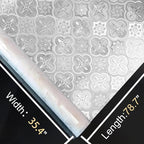 Window Privacy Film Decorative for Front Door, Bathroom Static Cling Stained Glass Sticker Opaque Heat Control UV Blocking Non-Adhesive for Home Windows 35.4 X 78.7 inches