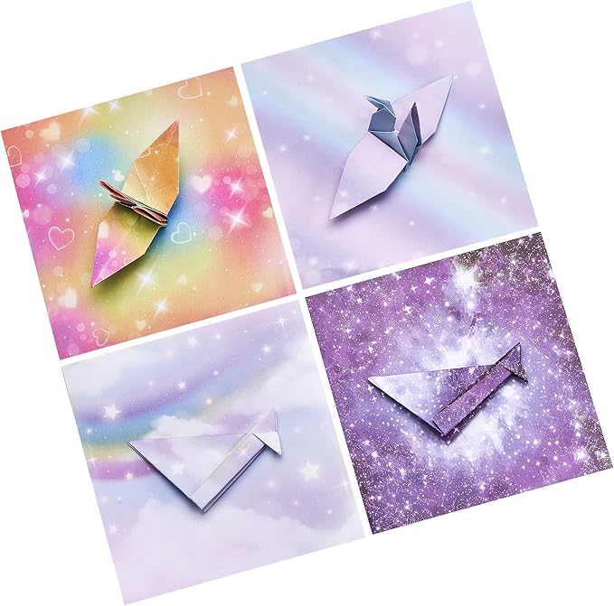 Dreamy Fantasy Origami Paper - 50 Sheets 6x6 Inches - Double-Sided Ethereal Patterns for Magic, Mythical & Celestial Crafts - for Adults, Kids & Artists, Ideal for Scrapbooking.