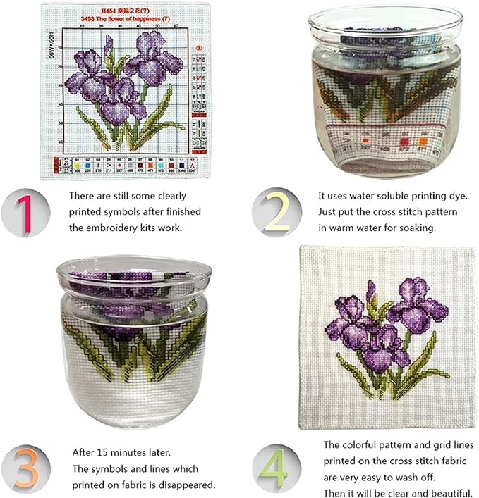 Magxvouy Cross Stitch Kits Stamped Full Range of Embroidery Kits,Cross Stitch Patterns Needlework Kits for Beginners 11CT Printed Kits&Wolf Waterfall 16x20 inch