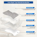 KING MOUNTAIN Linen Repair Patches, Self-Adhesive Linen Fabric Patches, 4 X 63 inch Extra Size, Multi Color, Can be Used for Linen Sofa Repair and Linen Clothes Repair (Light Grey 2.0)