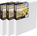 Creative Mark The Edge Deluxe Cotton 1-1/2" Deep Stretched Canvas for Painting, 30x30 Pack of 3, 14oz. Primed Weight, Universal Archival Priming, Medium Tooth, Hand-Stretched Canvas for Painters