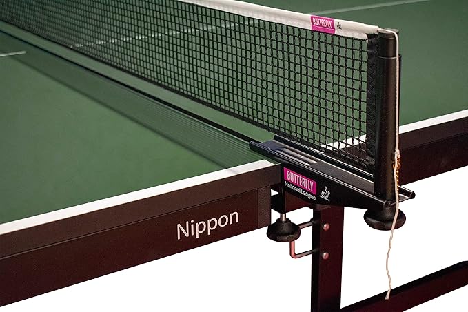 Butterfly Nippon 22 Ping Pong Table—Indoor Rollaway Table Tennis Table—Built Like A Tank—for Tournament, Club, Home Game Room, Institution—Professional Ping Pong Net Included—Playback Option