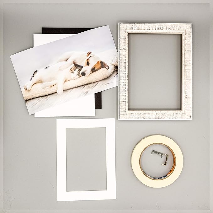 5x7 Mat for 8.5x11 Frame - Precut Mat Board Acid-Free Textured White 5x7 Photo Matte For a 8.5x11 Picture Frame, Premium Matboard for Family Photos, Show Kits, Art, Picture Framing, Pack of 25 Mats