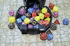 SmartDealsPro Retro Polyhedral Dice Sets with Pouches for D&D DND RPG MTG Dungeon and Dragons Table Board Roll Playing Games D4 D6 D8 D10 D% D12 D20