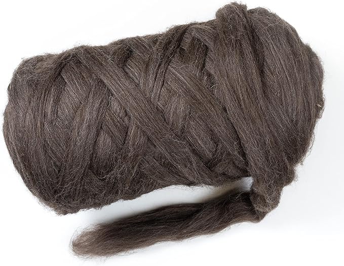 Natural Wool Bulk roving, 8 lb. Best Wool for Spinning, arm Knitting, Felting, Chunky Blankets and Tapestry. Natural Colors, un-Dyed. (Mocha, 8 lb)