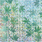 rabbitgoo Rainbow Window Privacy Film Decorative Stained Glass Diamond Pattern Window Sticker with Iridescent Tint Non-Adhesive Static Cling for Home Office Bathroom, Green Leaf 35.4 x 78.7 inch