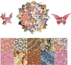 Origami Paper Kit 50 Sheets 6 Inch Square Double Sided Color 10 Vivid Sakura Washi Chiyo Colors for Hand Crafts Origami Paper Arts Creativity.Cherry Blossoms