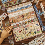 42 Rolls Vintage Washi Tape Set, Floral Letter Butterfly Mushroom Botanical Flower Writable Decorative Tapes for Scrapbooking , Junk Journal Supplies, Bullet Journaling 5-75mm Wide 9.84ft long/Roll