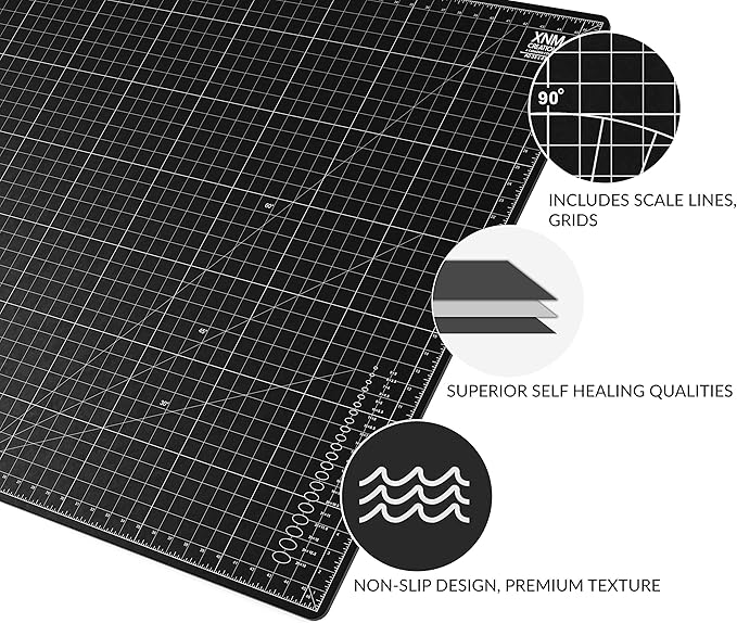 Premium Self Healing Cutting Mat - 36 Inches by 48 inches - A0-3 Layer Quality PVC Construction - Dual Sided, Imperial and Metric Grid Lines - Perfect for Cutting, Sewing, and Crafts