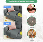 Azobur Coarse Linen Repair Patches, 6 Piece Self-Adhesive Linen Fabric Patches, Multi Color, Can be Used for Linen Sofa Repair and Linen Clothes Repair, Quick Fix Sofa.(Brown)