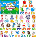 78 Magnetic Alphabet, 26 Uppercase, 26 Lowercase Letters & 26 Object Patterns, Adorable Animal Alphabet ABC Fridge Magnets Educational Letter Spelling Learning Toys Set for Toddlers 3 4 5 Years Old