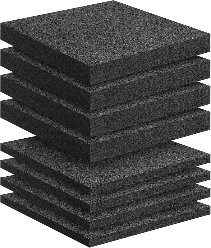 8 Pcs Polyethylene Foam Pads for Packing Foam Sheets 2 Size Cuttable High Density Cushioning Inserts Protective Foam for Packing Cases and Crafts- 12" X 12" X (0.4" and 1")