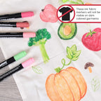 Super Markers 20 Unique Pastel Colors Dual Tip Fabric & T-Shirt Marker Set - Double-Ended Fabric Markers with Chisel Point and Fine Point Tips - 20 Permanent Ink Vibrant and Bold Colors