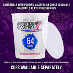 Pouring Masters 12-Pack Mixing Cup Lids for 64 Oz (2000ml) Graduated Plastic Measuring Cup Lids - Storage Seal Top for Pouring Masters Automotive Paint Mixing Cups, Epoxy Resin, Art Supplies