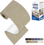 KING MOUNTAIN Linen Repair Patches, Self-Adhesive Linen Fabric Patches, 4 X 63 inch Extra Size, Multi Color, Can be Used for Linen Sofa Repair and Linen Clothes Repair (Cocoa Color)